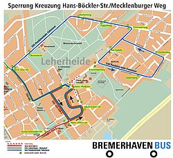 Darstellung der Umleitungen