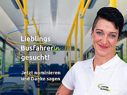 Eine Busfahrerin im Bus